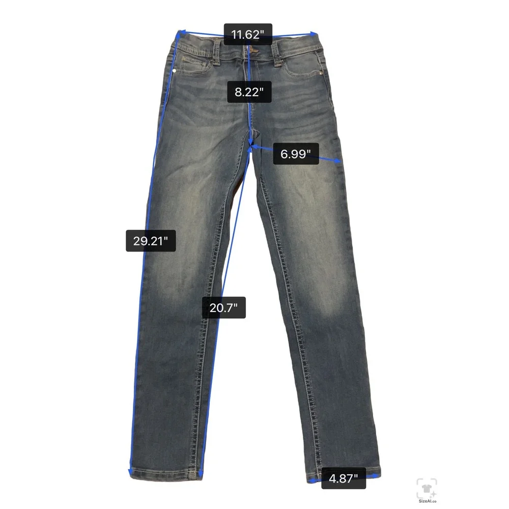 Jordache Girl 12‎ Blue Denim Medium Wash Stretch Adjustable Skinny Jeans